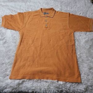 Weekendz off Men's short sleeve apricot henley woven tee t-shirt M